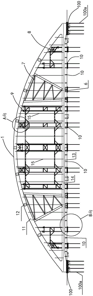 Integral erecting system for large sea-crossing arch bridge and construction method thereof