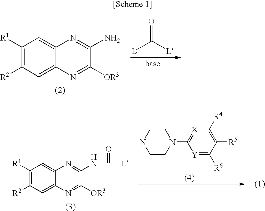 1-[6,7-Substituted Alkoxyquinoxalinyl) Aminocarbonyl]-4-(Hetero) Arylpiperazine Derivatives