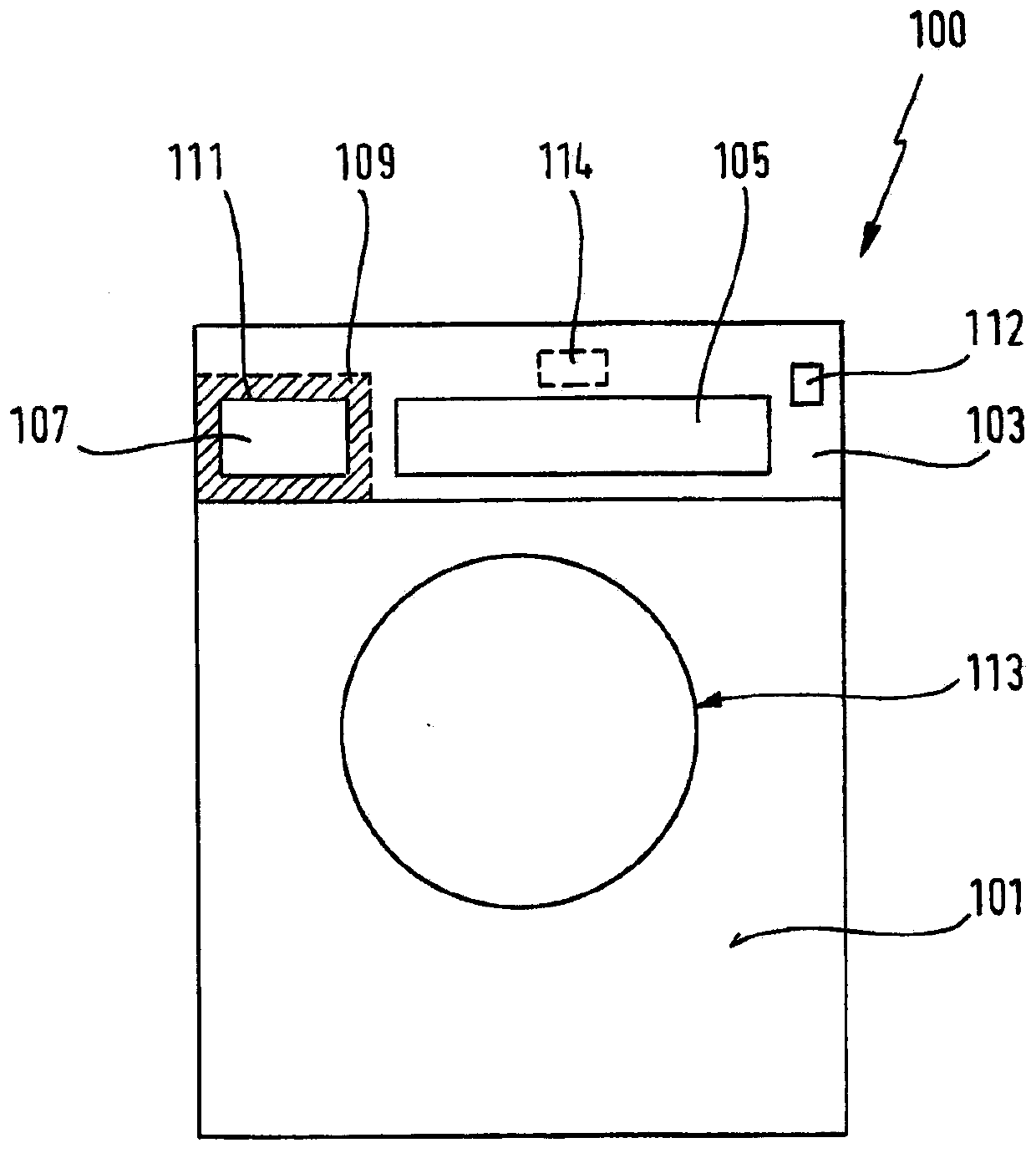 Laundry care device with a light emitting module