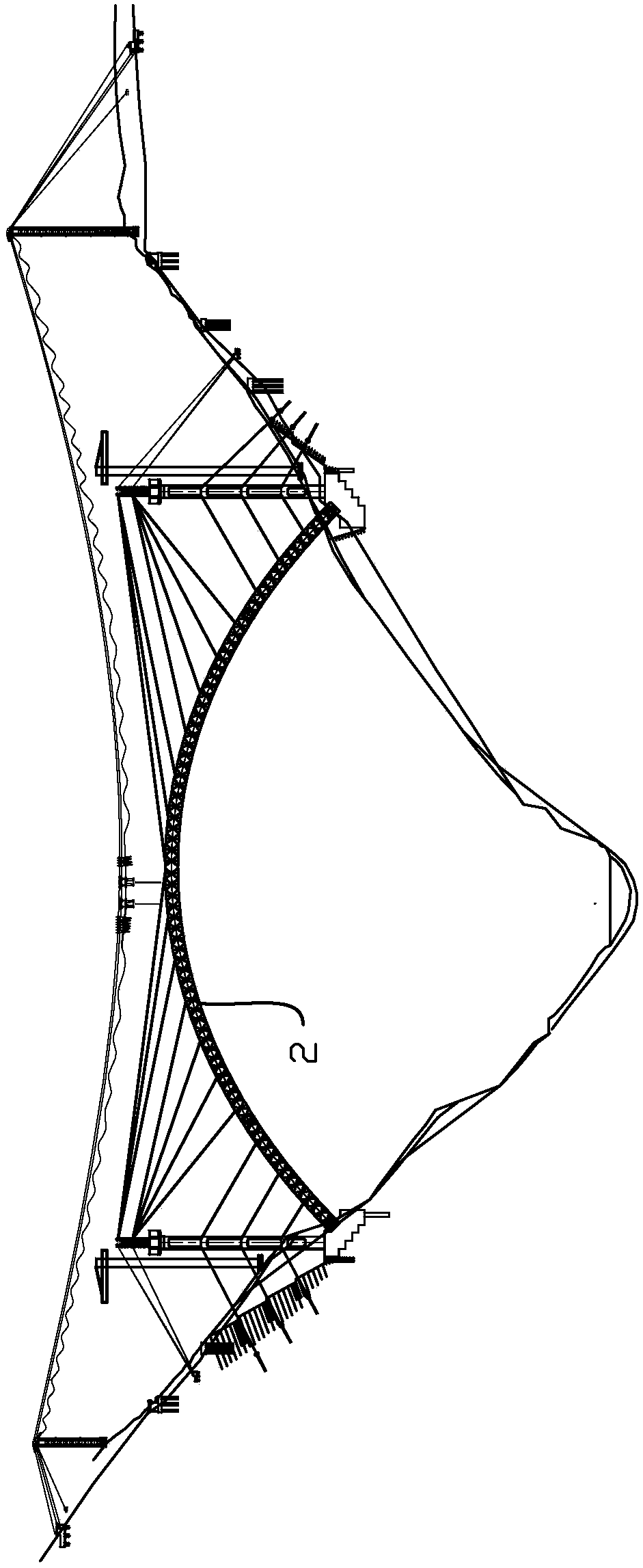 Construction method of extra-long-span stiff skeleton