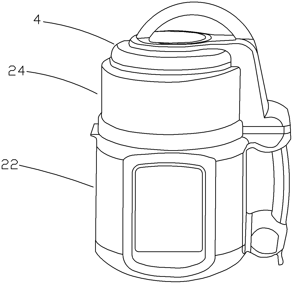 Soybean milk machine with split style cup body structure