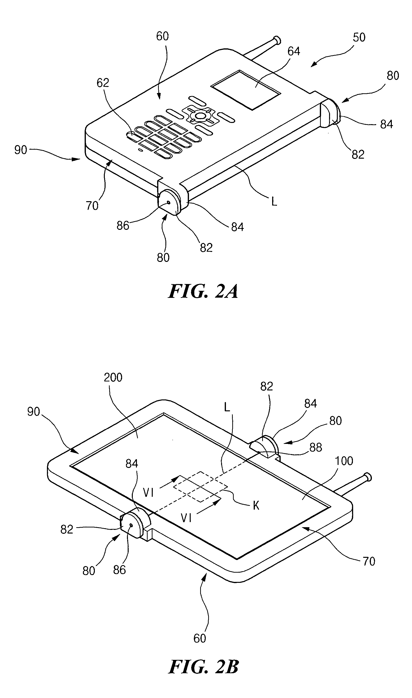 Mobile terminal including folder type liquid crystal display device and method of fabricating the same