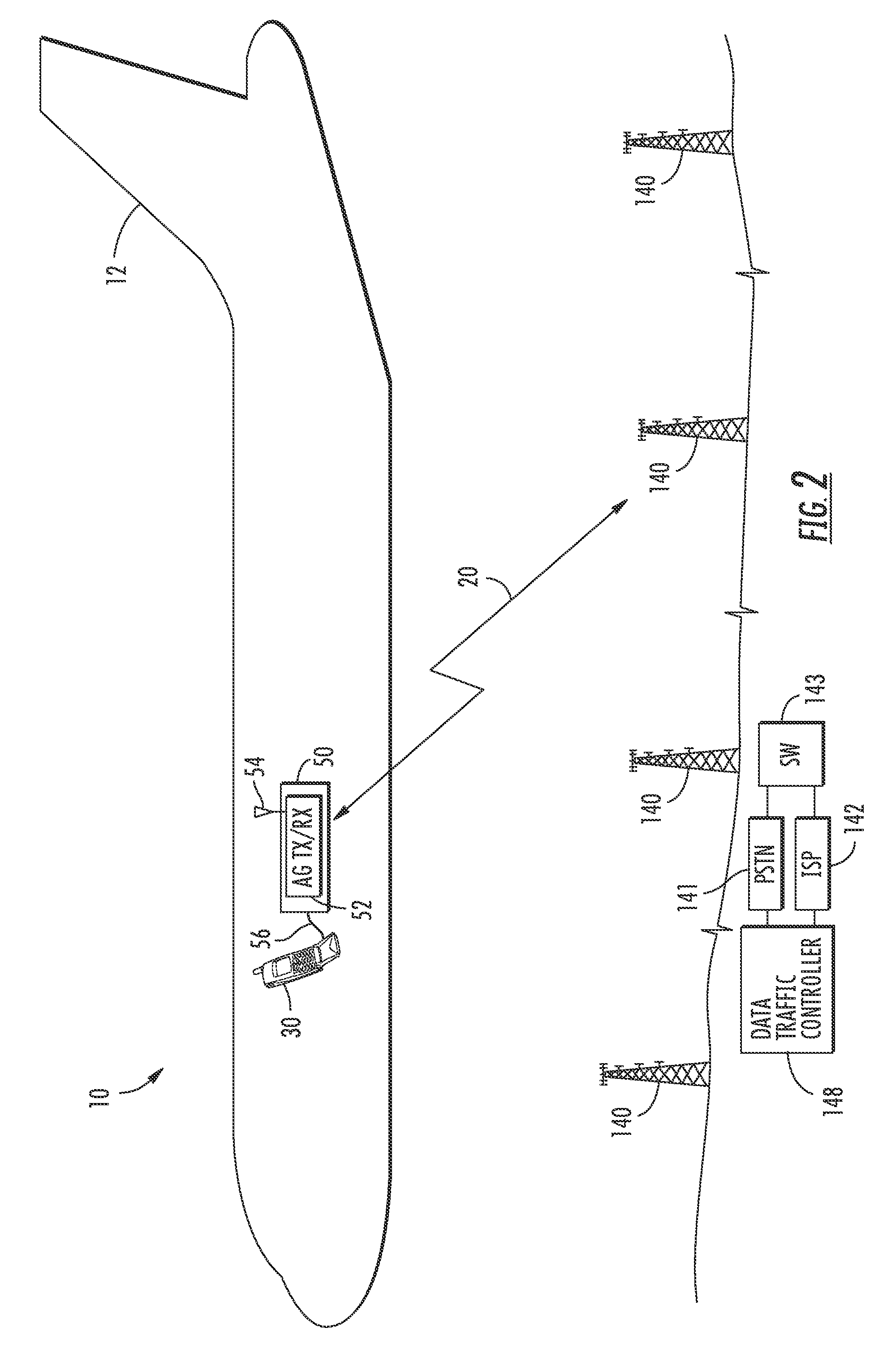 Aircraft communications system selectively allocating data communications channel capacity and associated methods