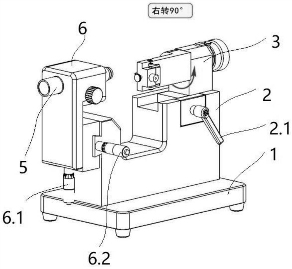 Arc grinding wheel dresser nib rotation radius measuring instrument and measuring method thereof