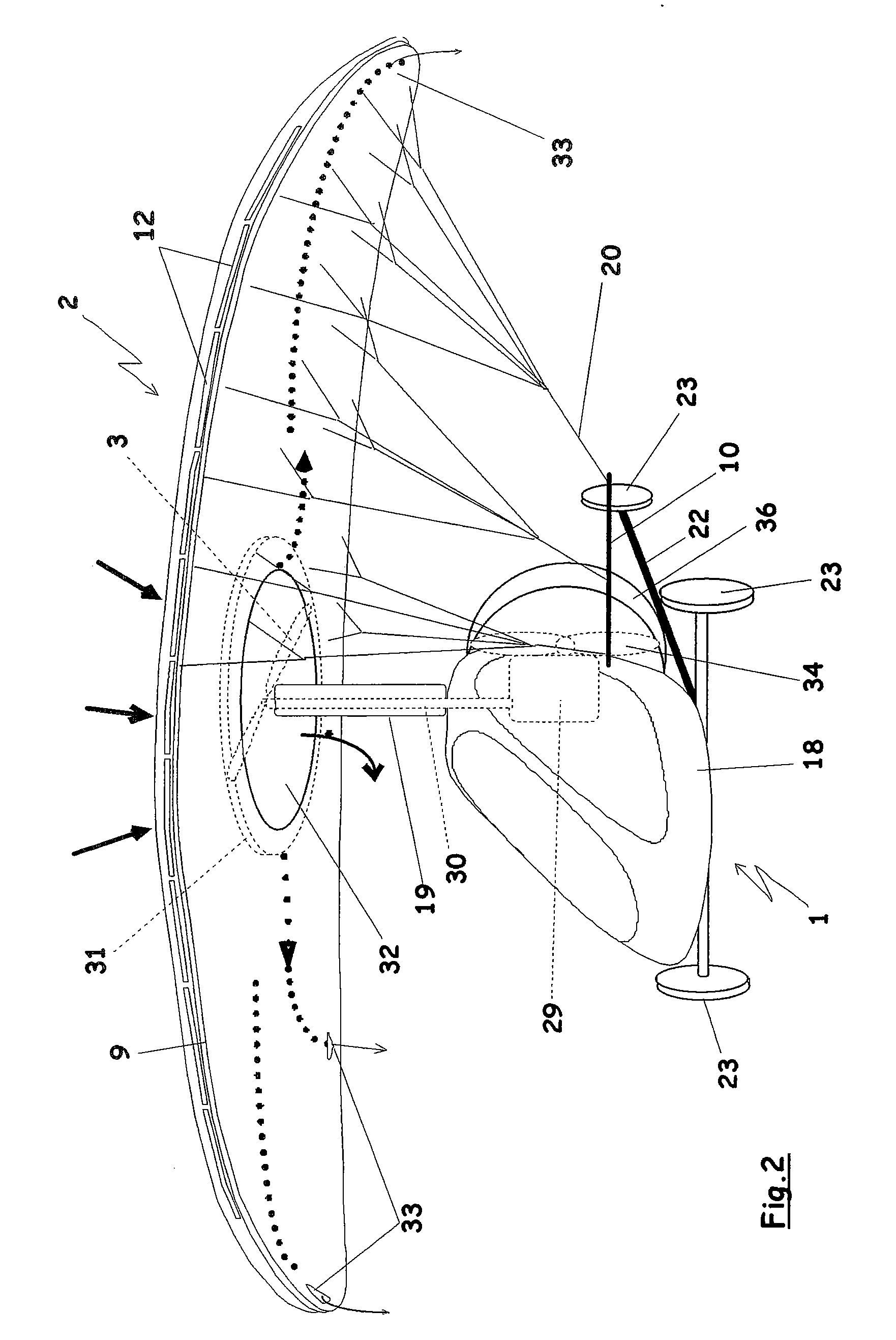 Air Locomotion Method and Multi-Purpose Aircraft Having Inflatable Wings(S) Using Two Different Inflating Systems