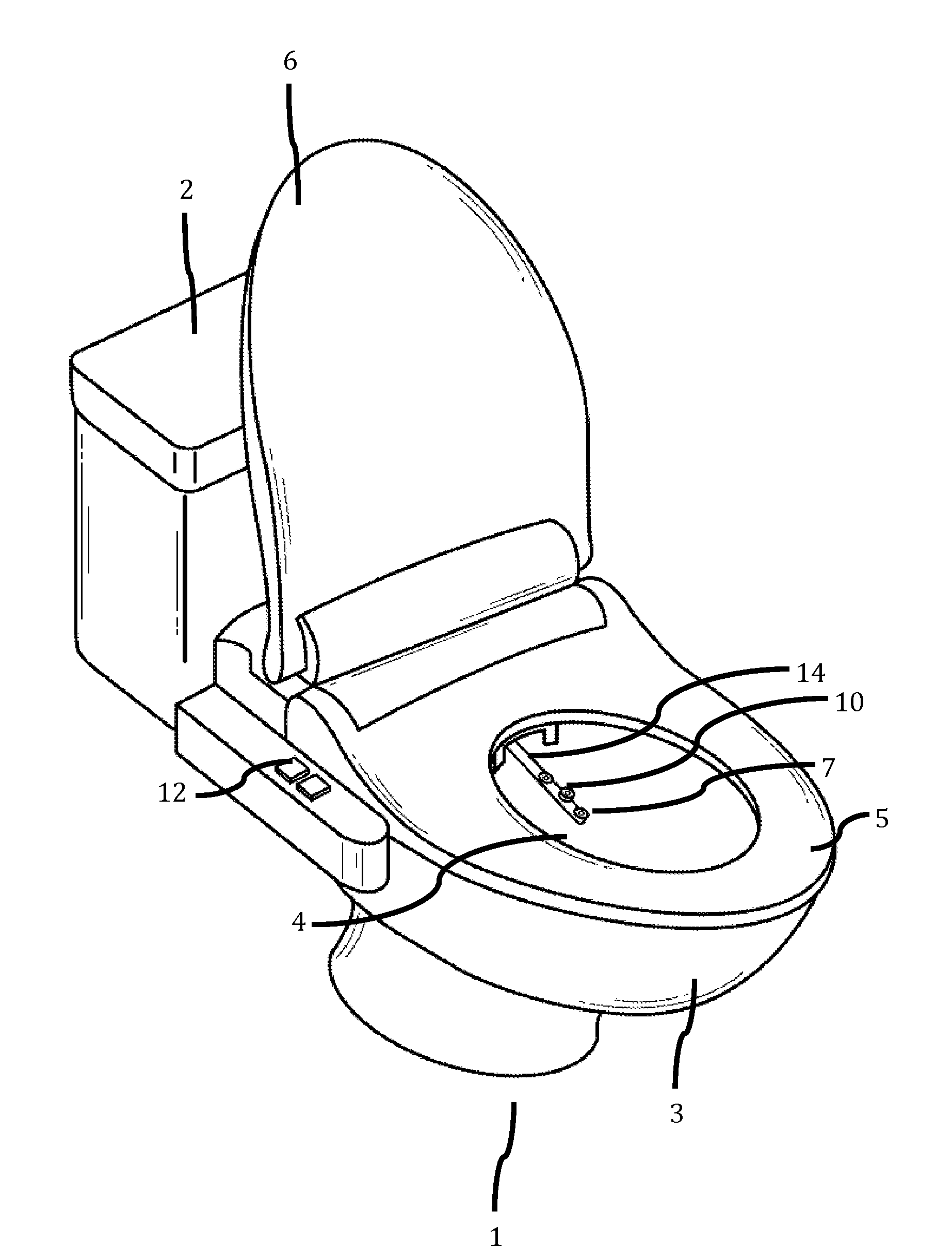 Electronic automatically adjusting bidet with visual object recognition software