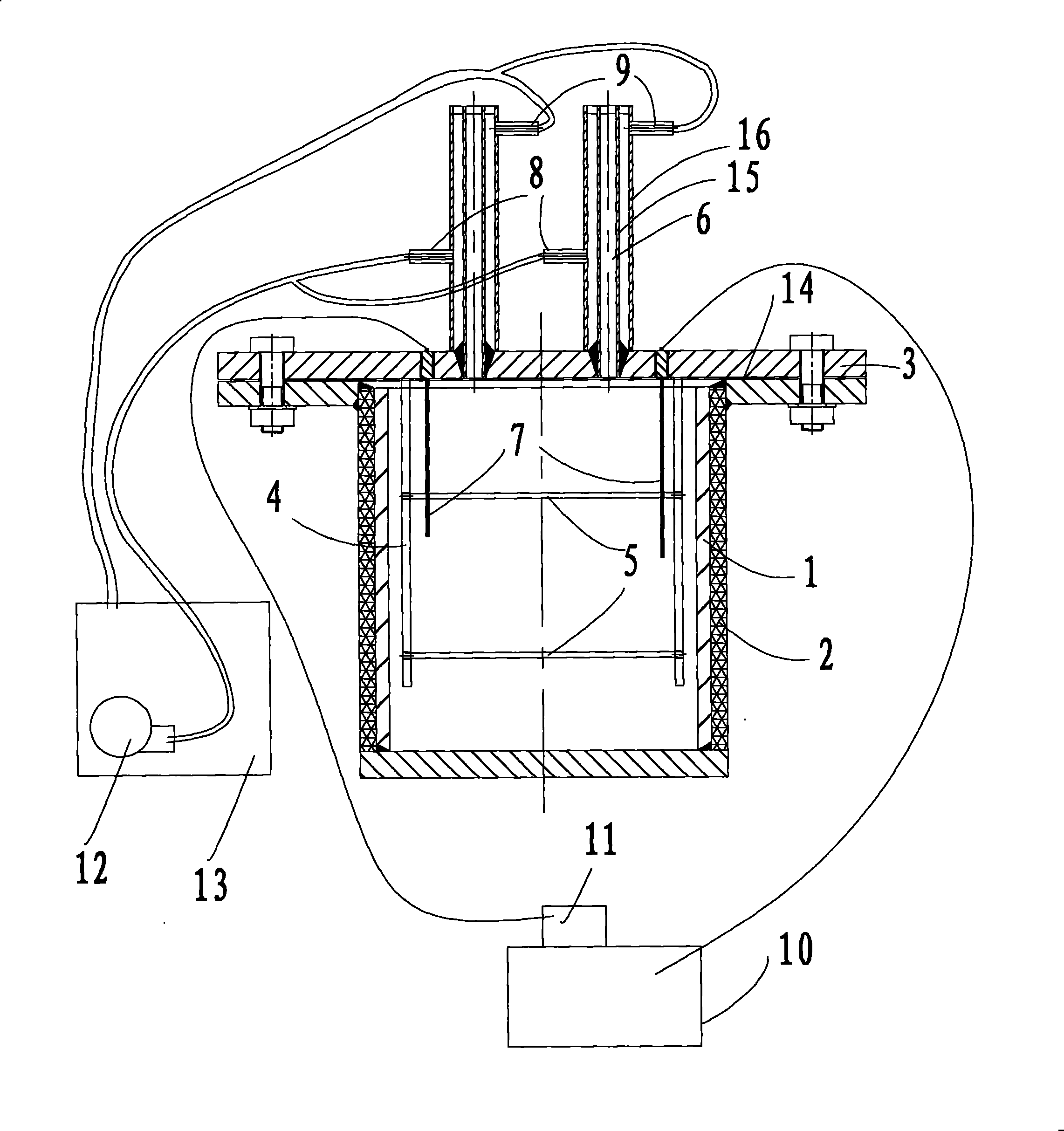 Experimental device for static state high-temperature naphthenic acid erosion