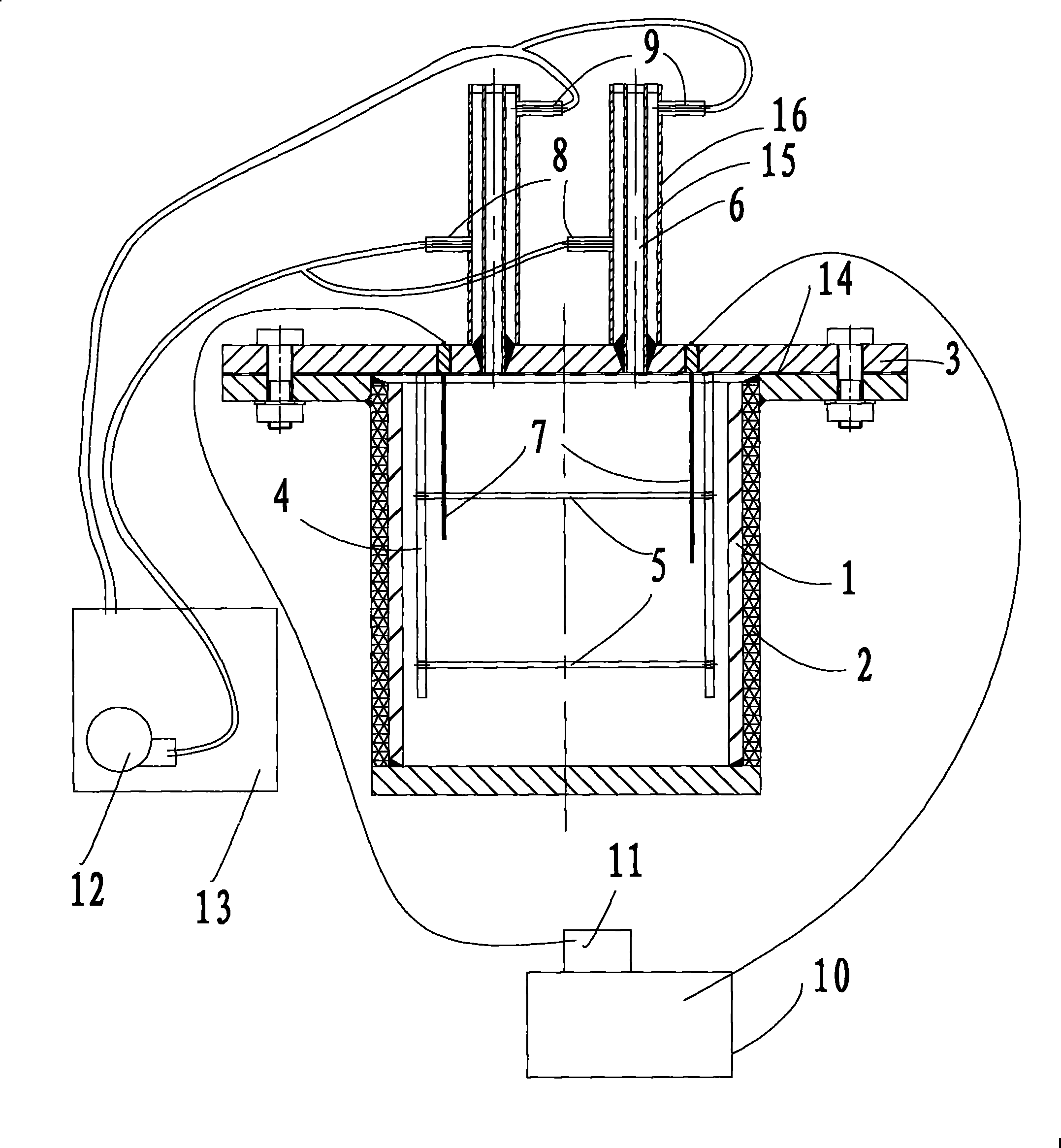 Experimental device for static state high-temperature naphthenic acid erosion