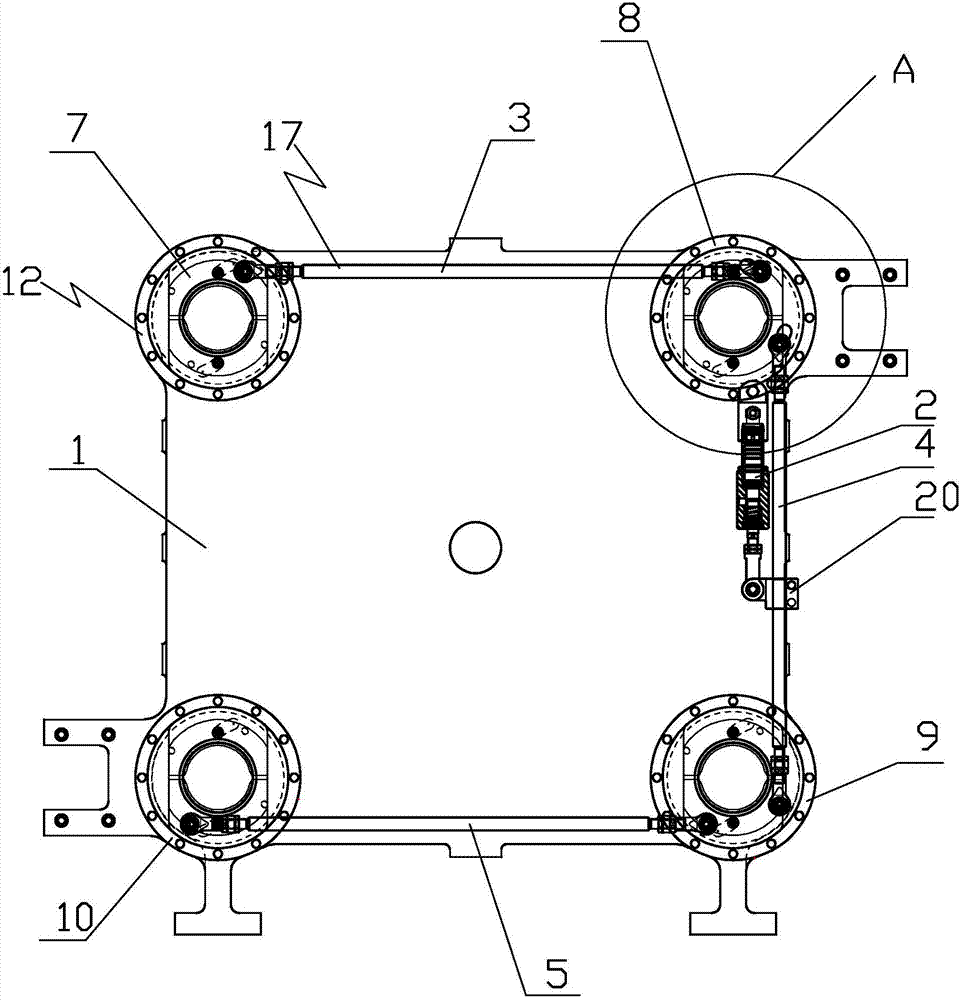 Single-cylinder-driven rotary band-type brake mechanism