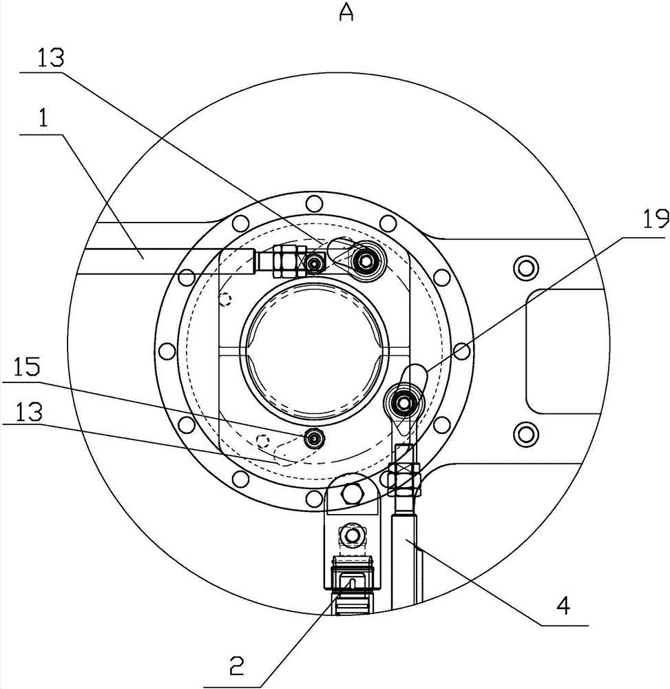 Single-cylinder-driven rotary band-type brake mechanism