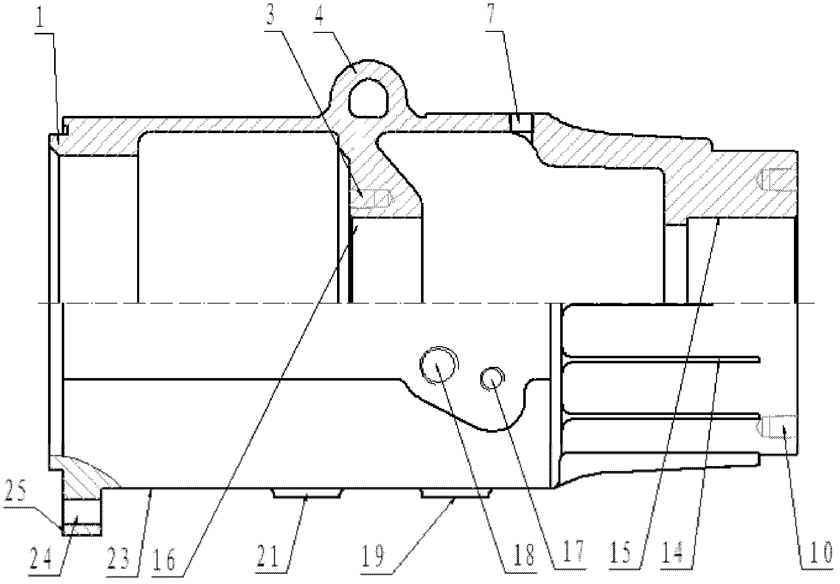 Octagonal closed-type bearing bracket connected with shell
