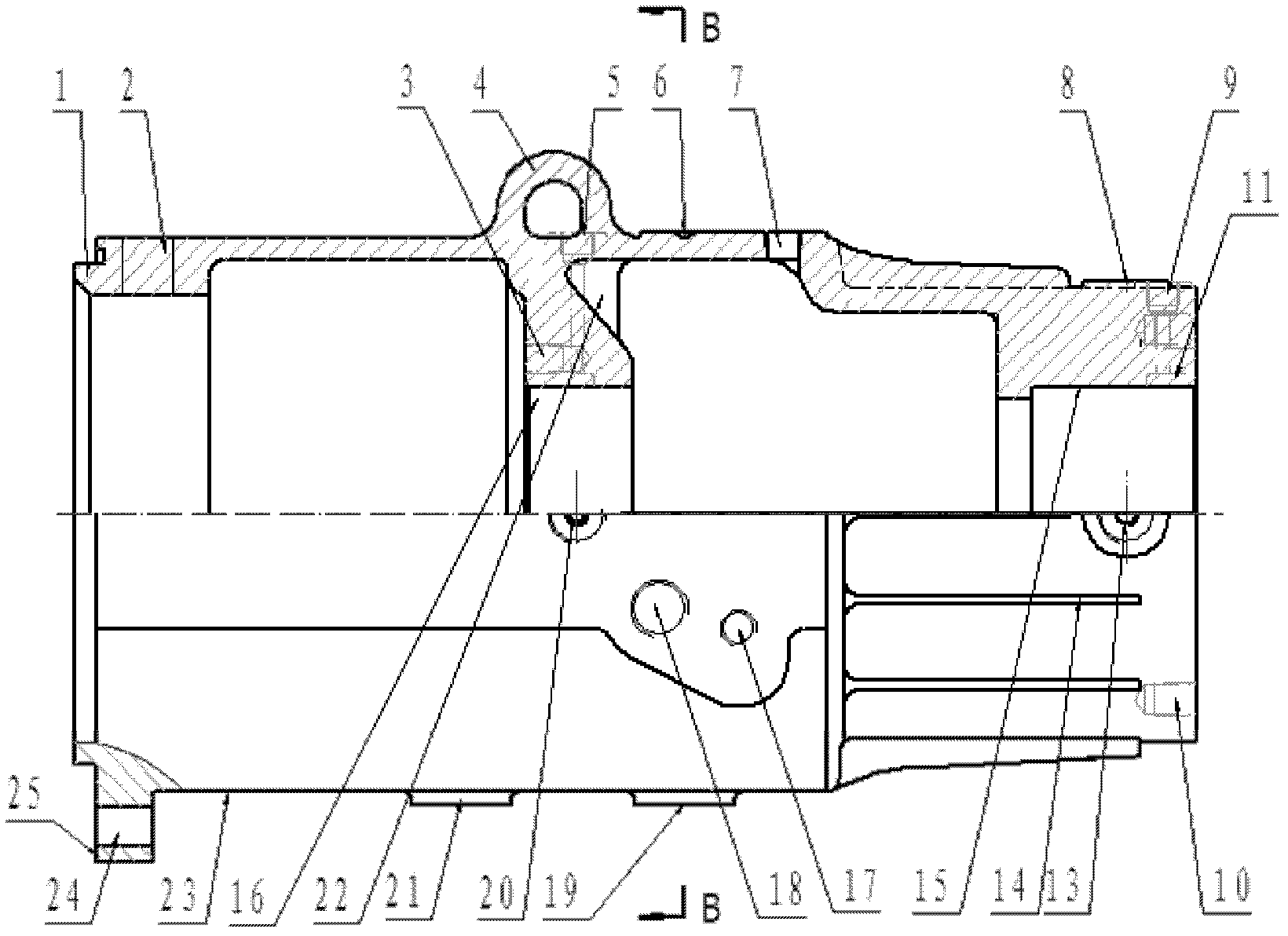 Octagonal closed-type bearing bracket connected with shell