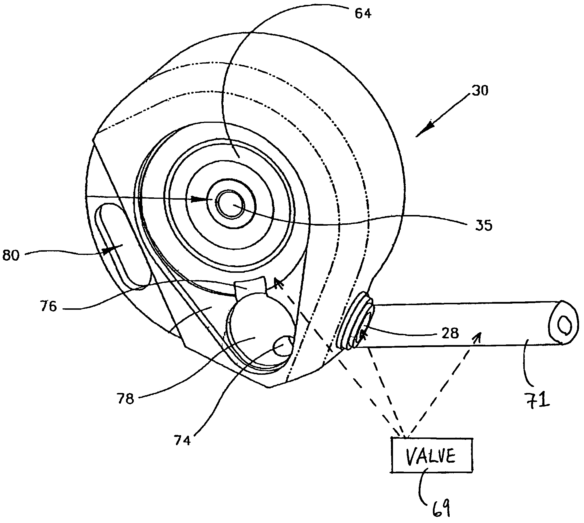 Infusion device having piston operated driving mechanism and positive pressure reservoir