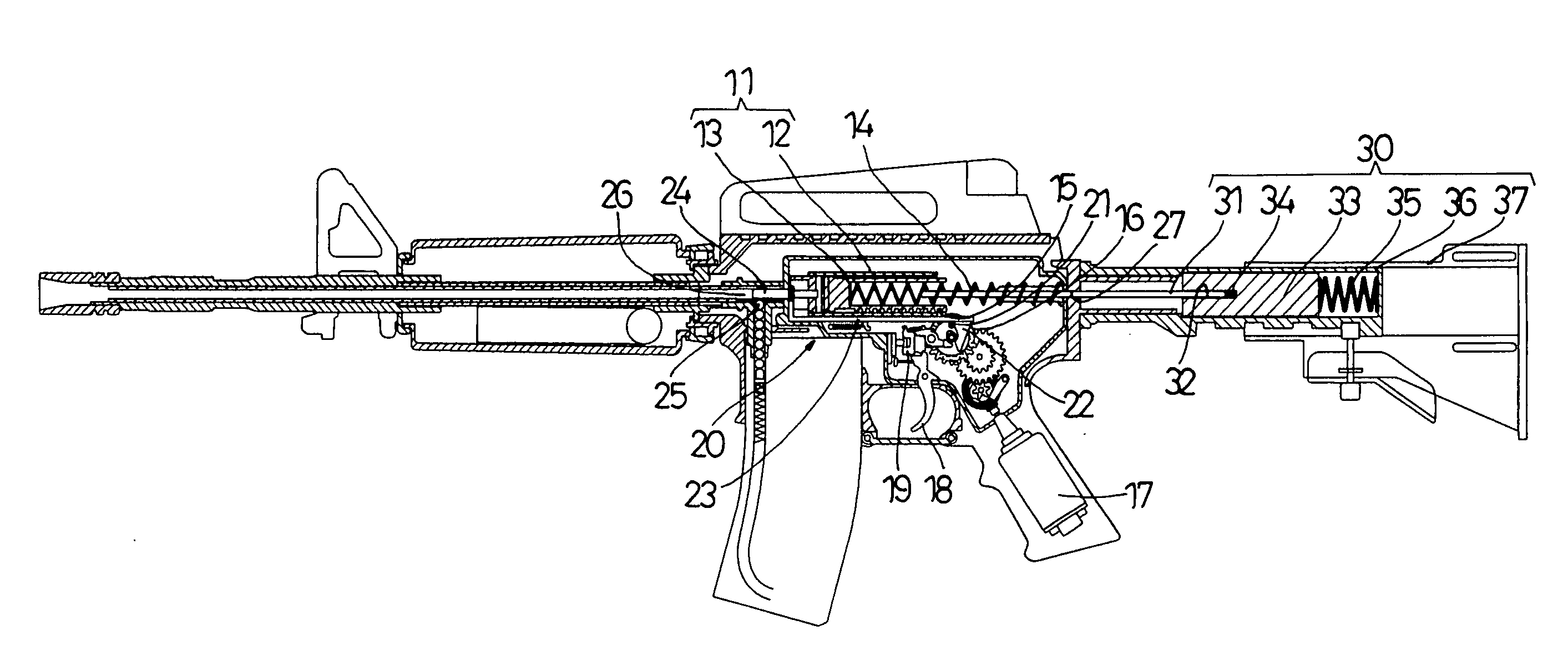 Recoil shock device in toy gun