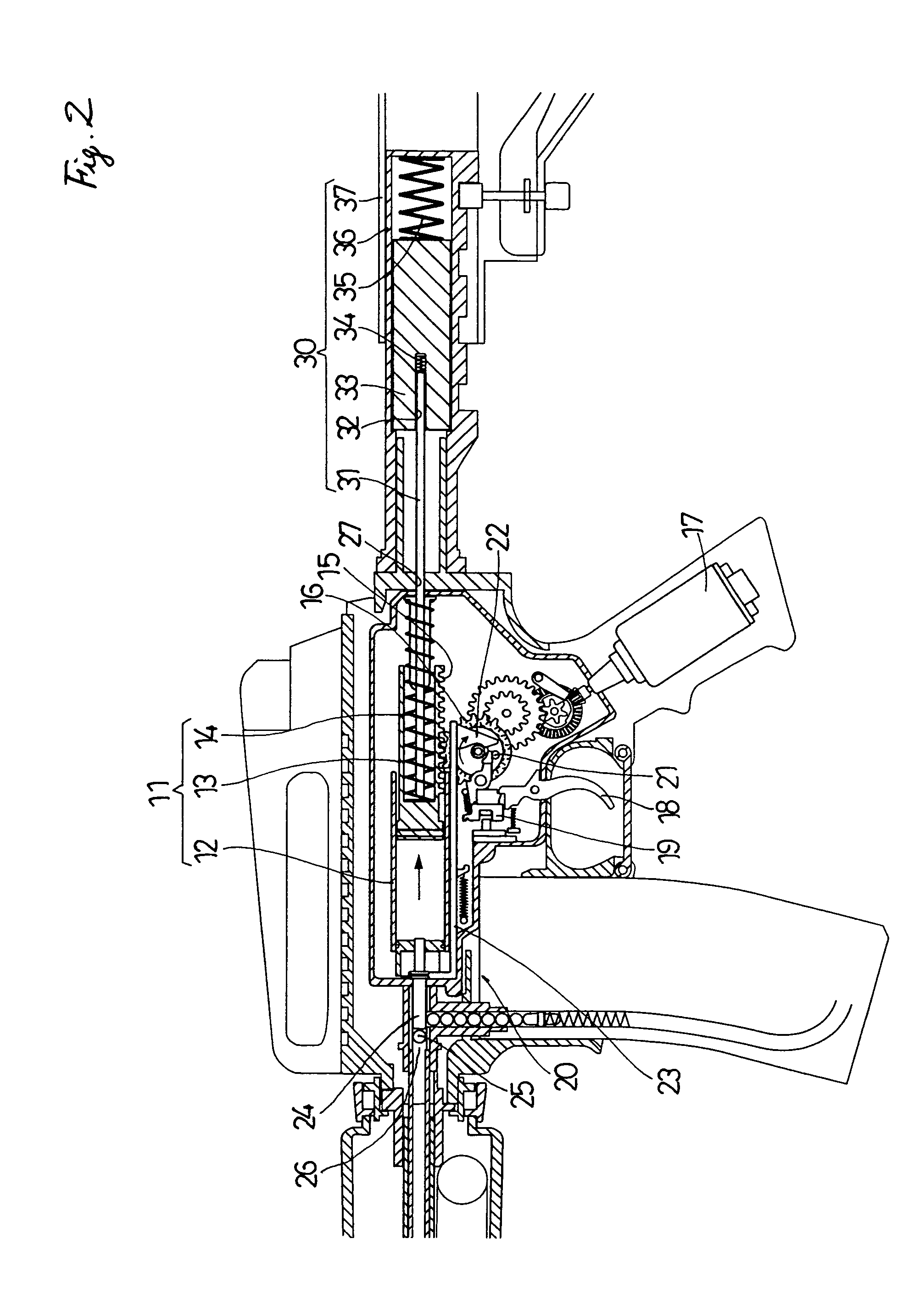 Recoil shock device in toy gun