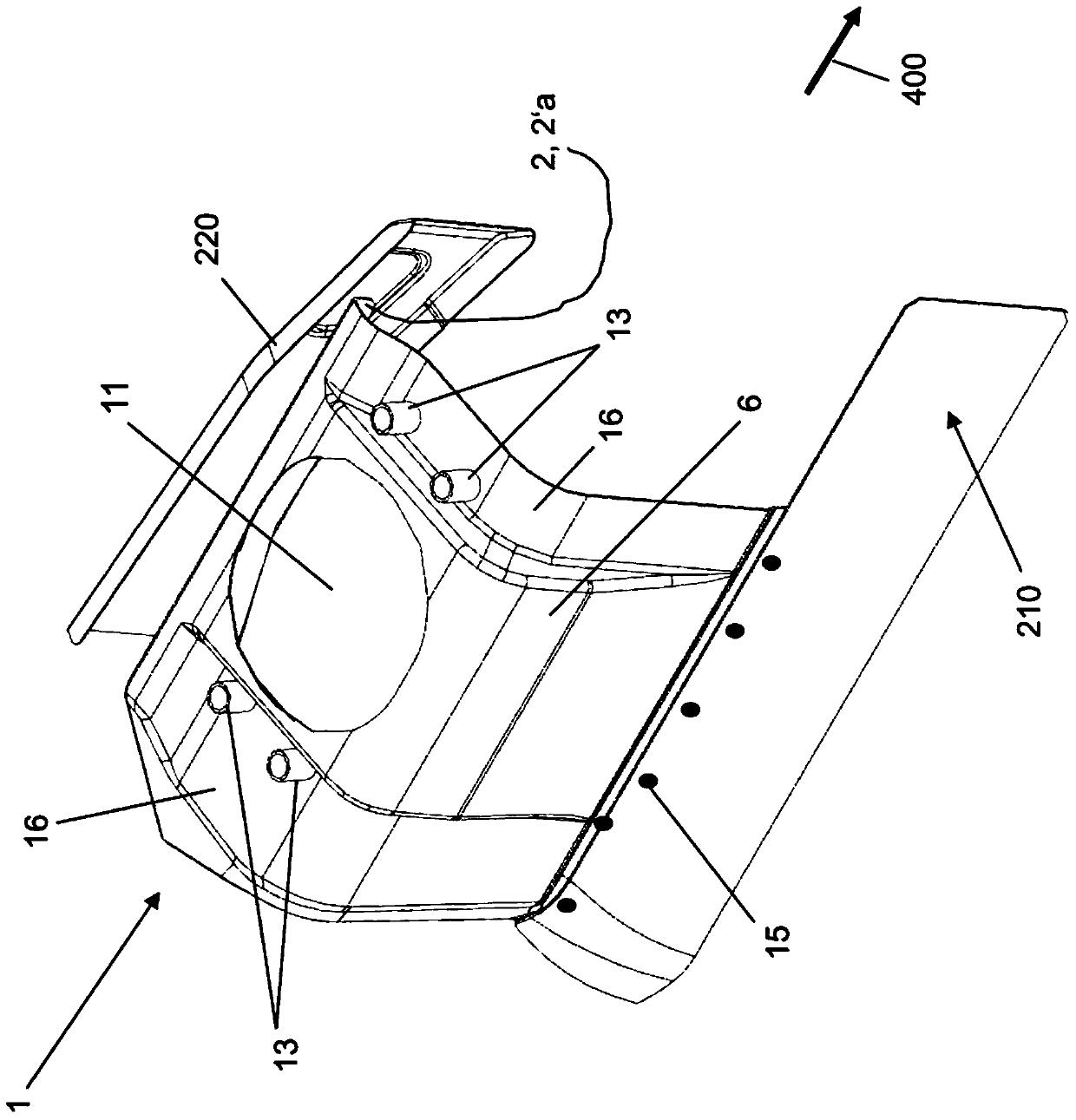 Support structure part and spring leg bushing for connecting spring leg to vehicle body