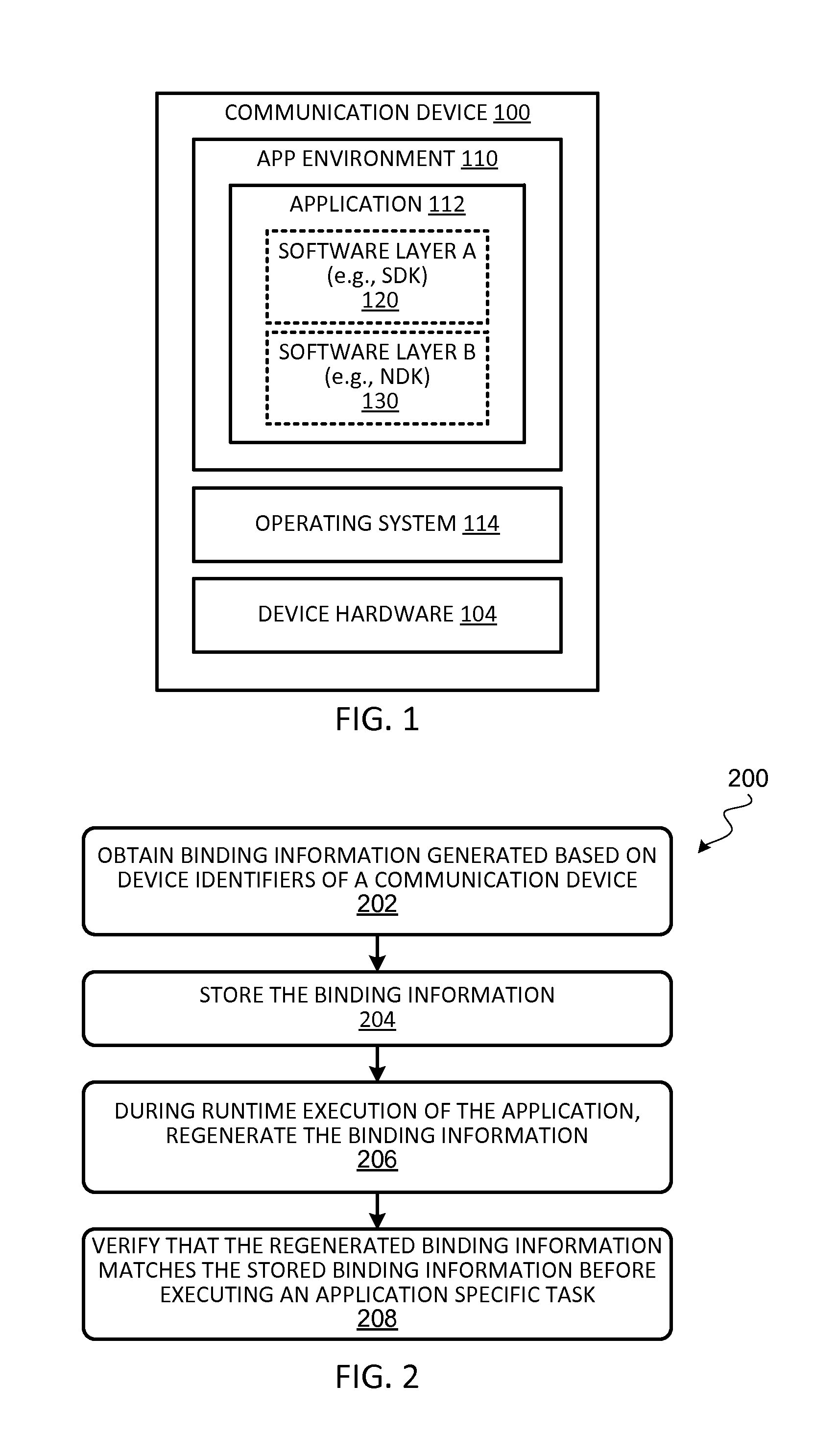 Secure binding of software application to communication device