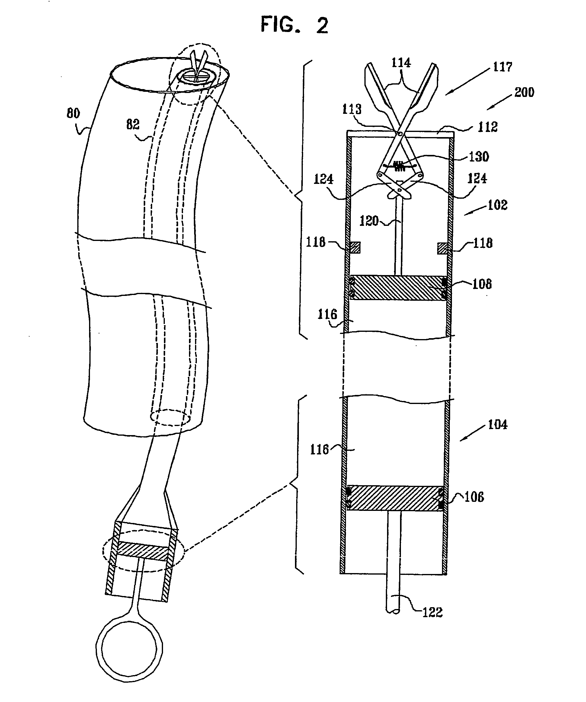 Piston-actuated endoscopic tool
