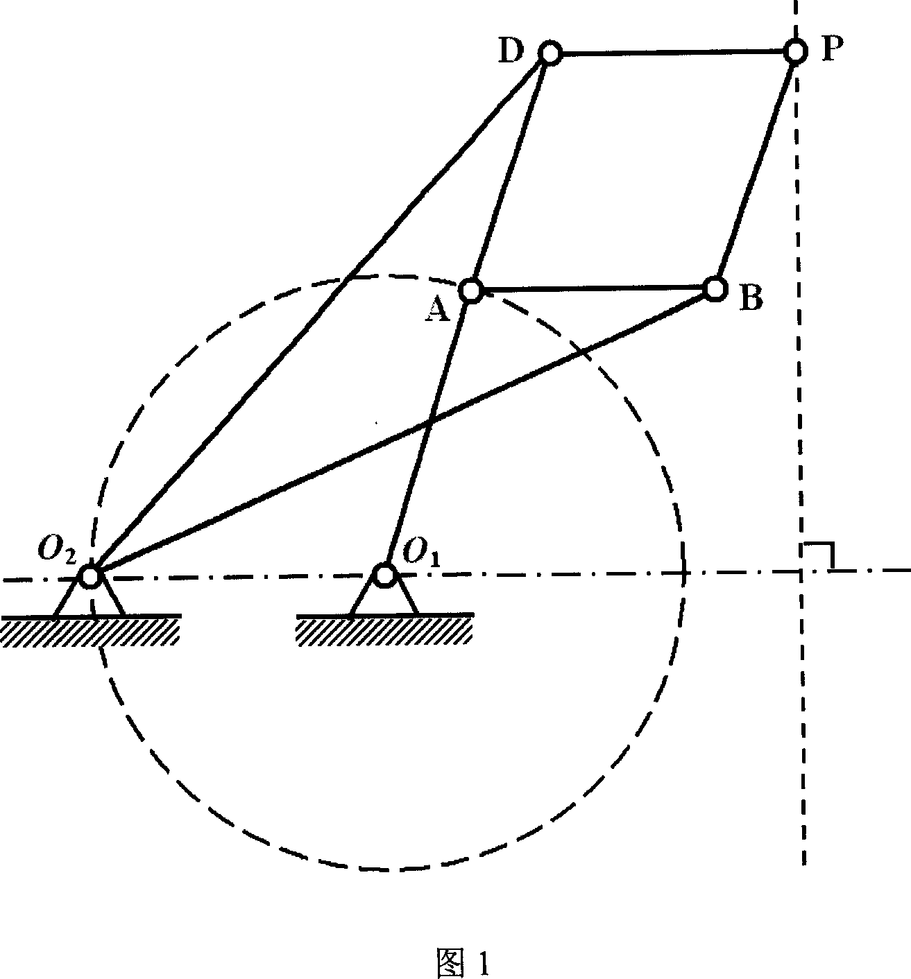 Single-degree-of-freedom straight line translation spacing connecting rod mechanism