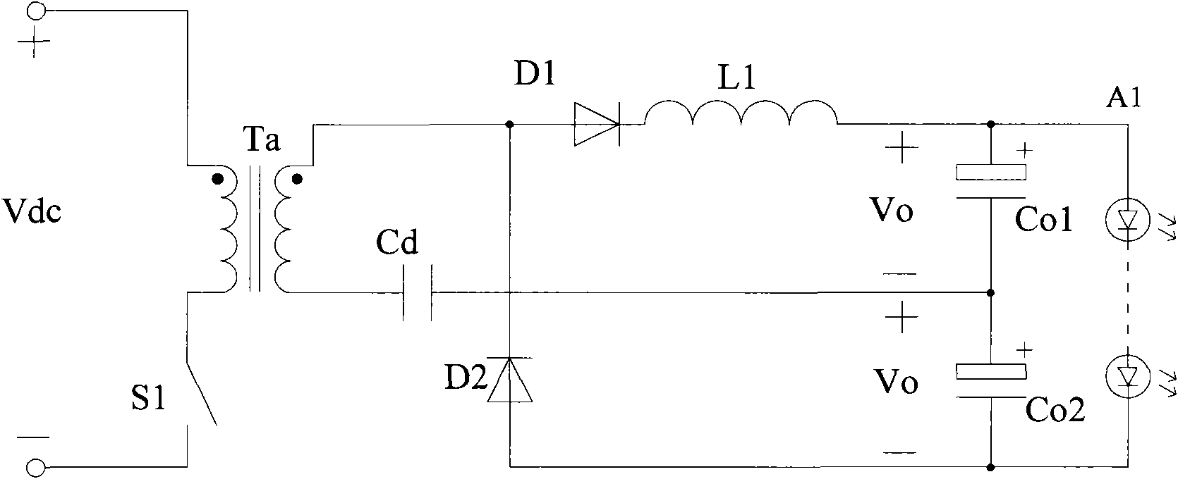 DC-DC (direct current-direct current) translation circuit
