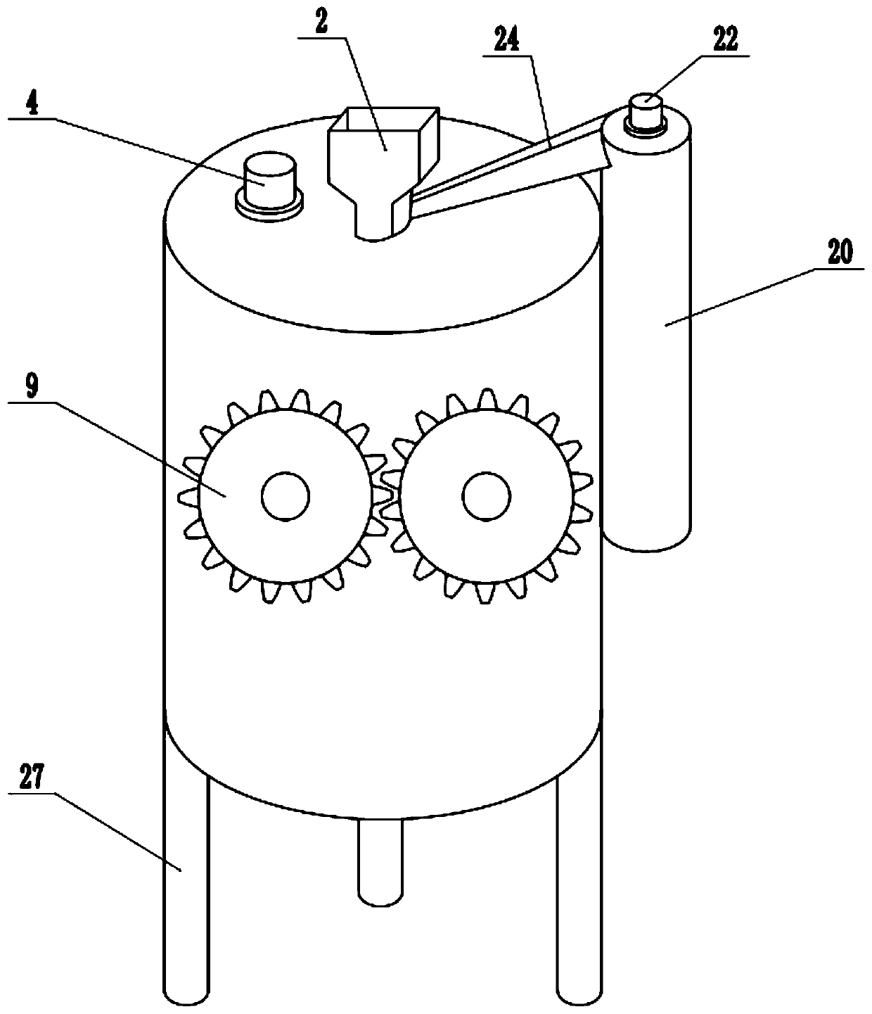 Self-circulation smashing and grinding device for rice processing