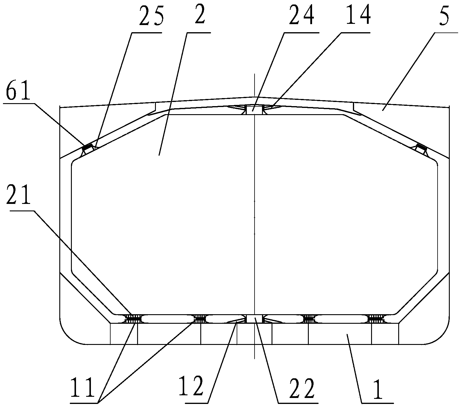 Installing structure of liquid tank of large liquefied gas carrier and installation locating method of liquid tank