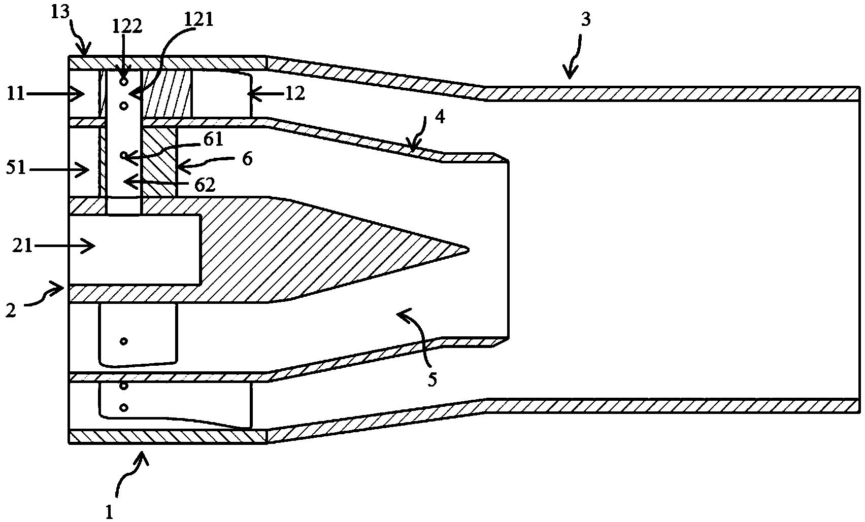 Premixing nozzle of gas turbine combustion chamber