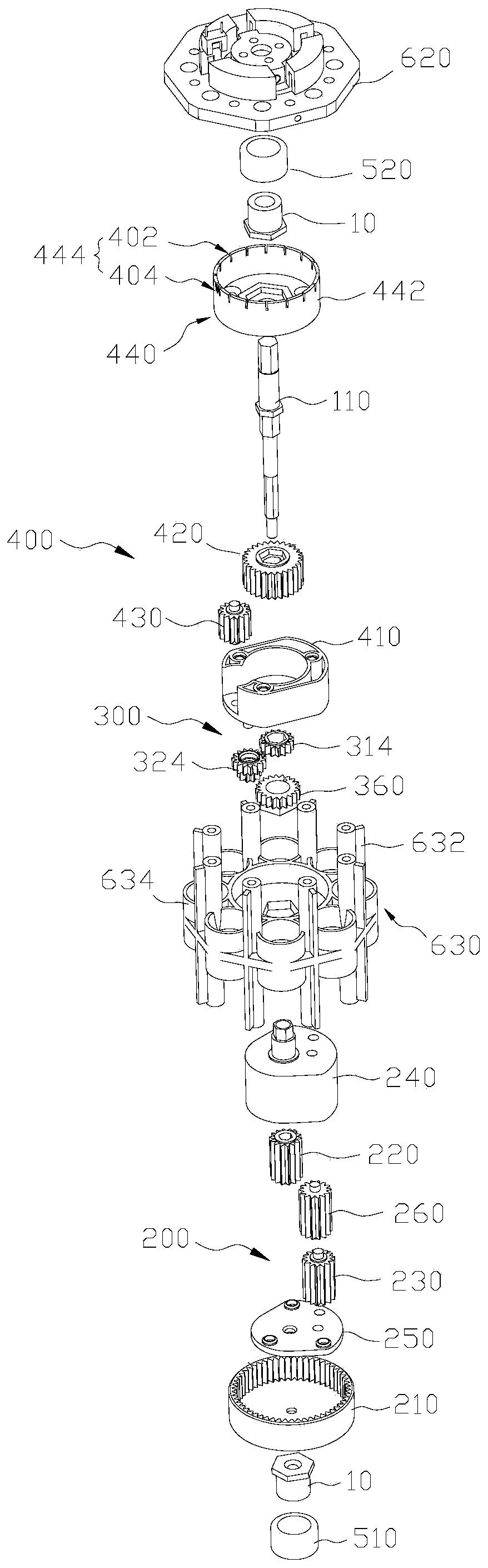Two-way power output linkage device and antenna downtilt angle control device
