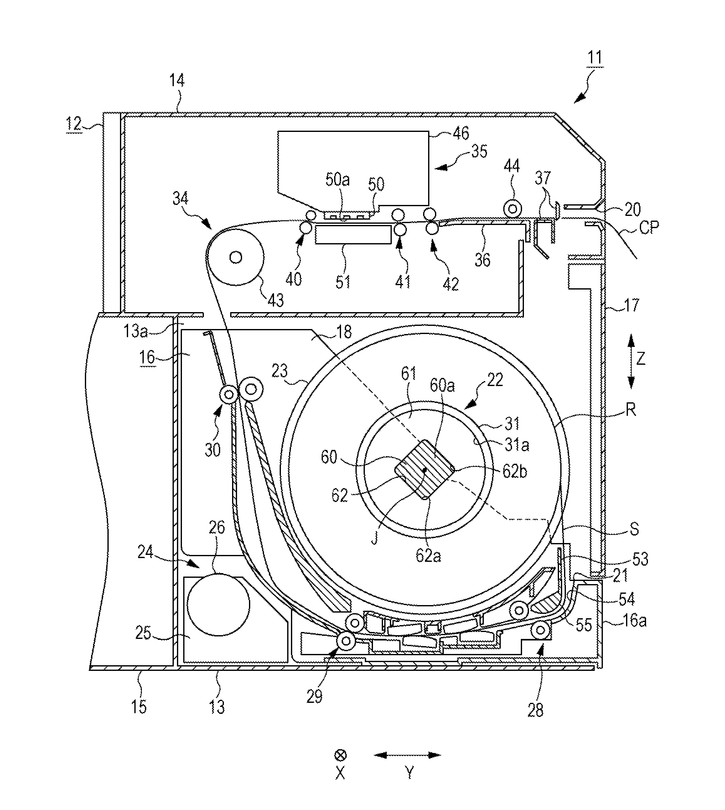 Roll medium supporting device and recording apparatus