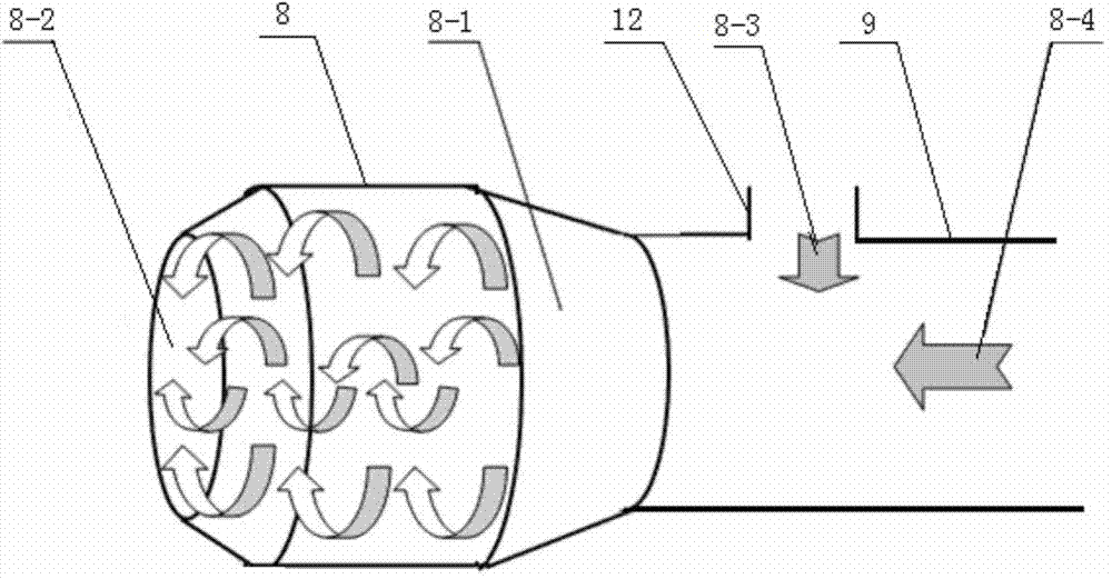 Biomass gasifier flue gas self-purification device