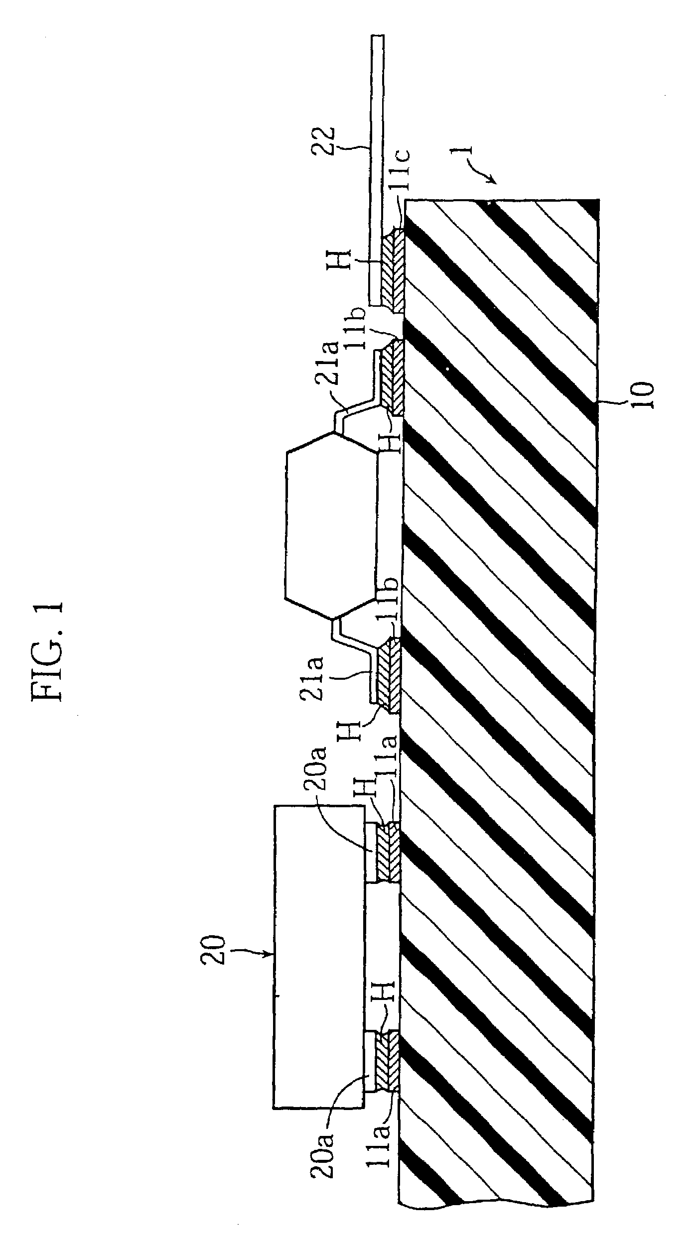 Structure for interconnecting conductors and connecting method