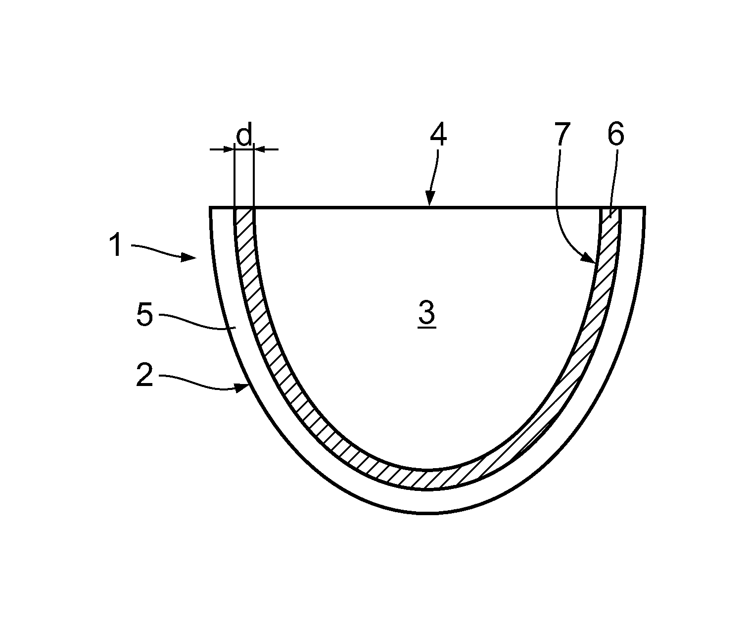 Crucible and method for producing a silicon block