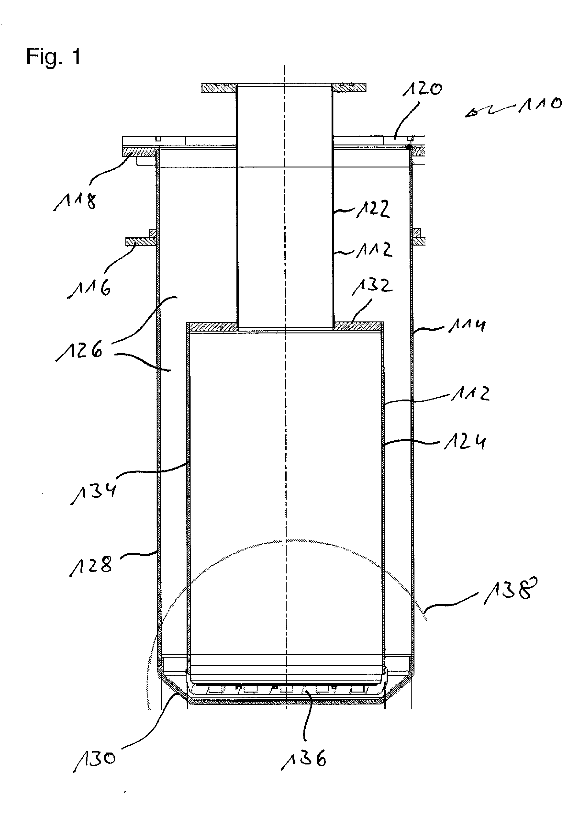 Cryostat having a reinforced interior vessel