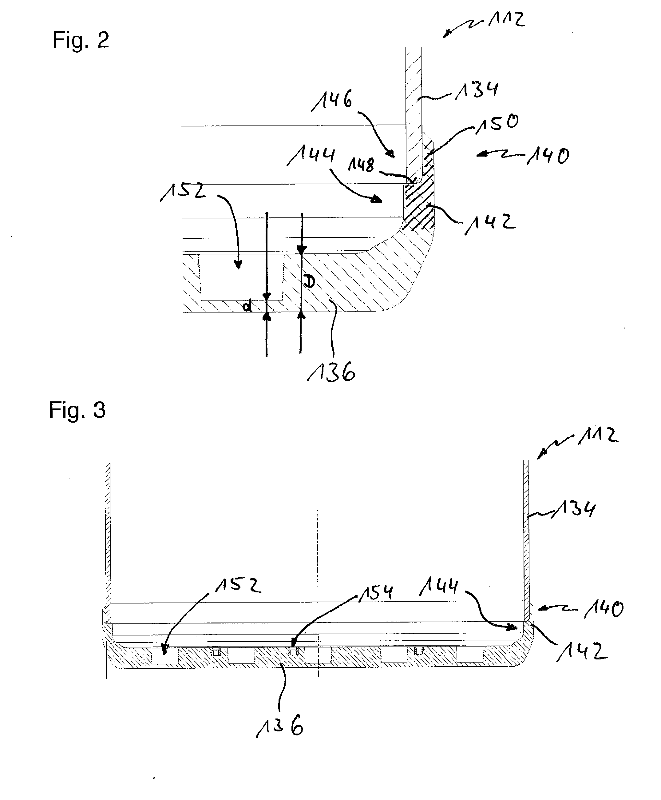 Cryostat having a reinforced interior vessel