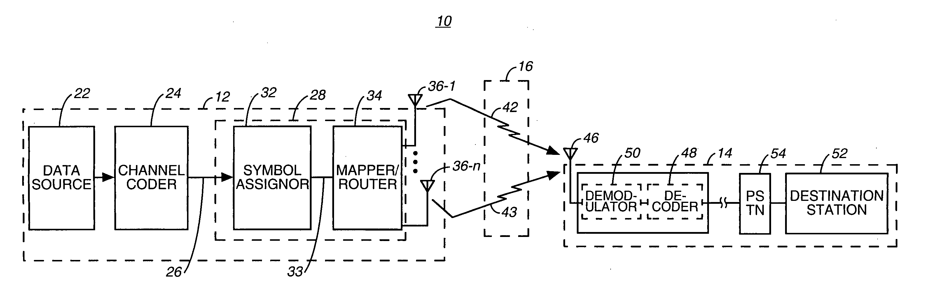 Apparatus, and associated method, for forming a signal exhibiting space-time redundancy
