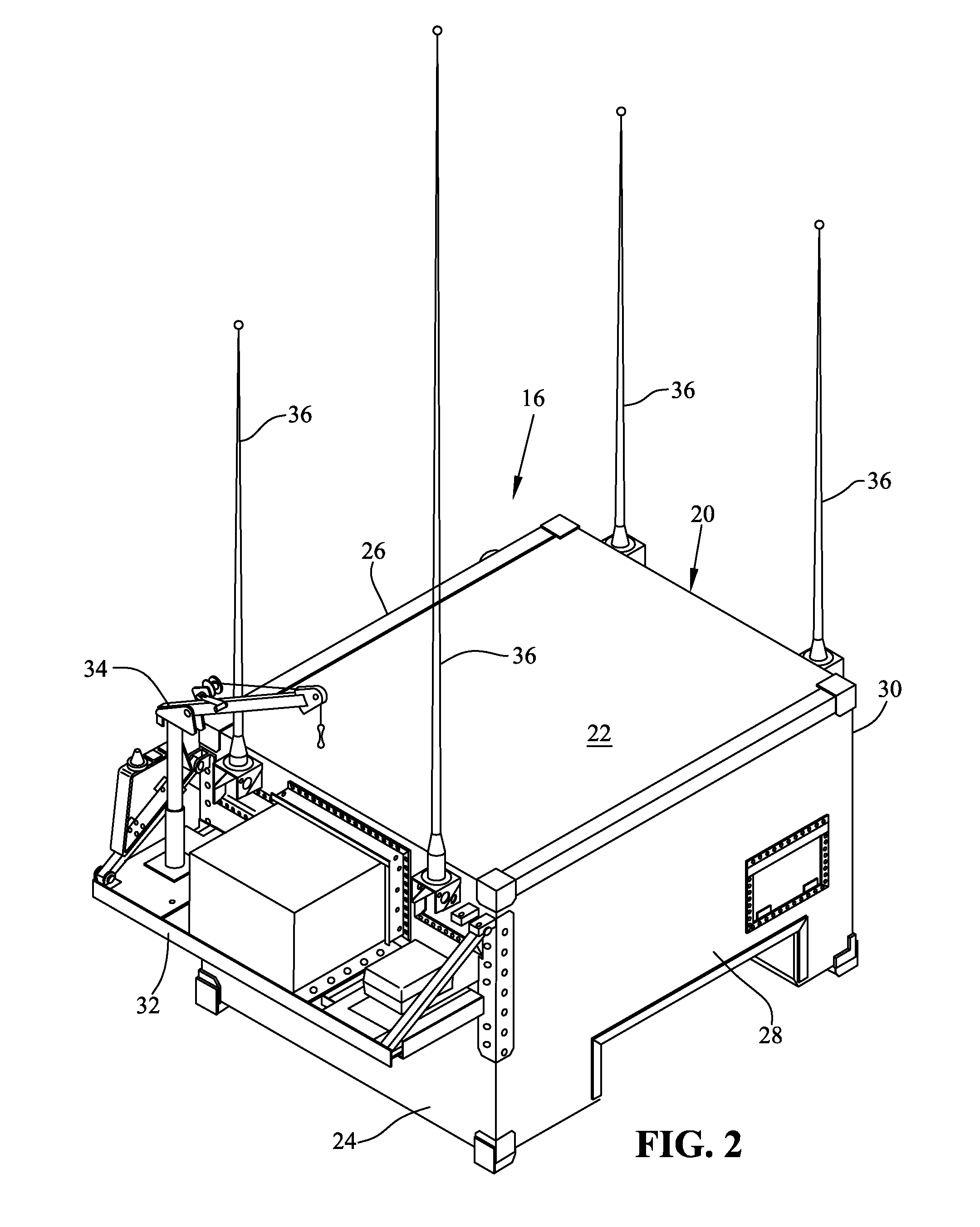 Vehicle and mast mounting assembly therefor