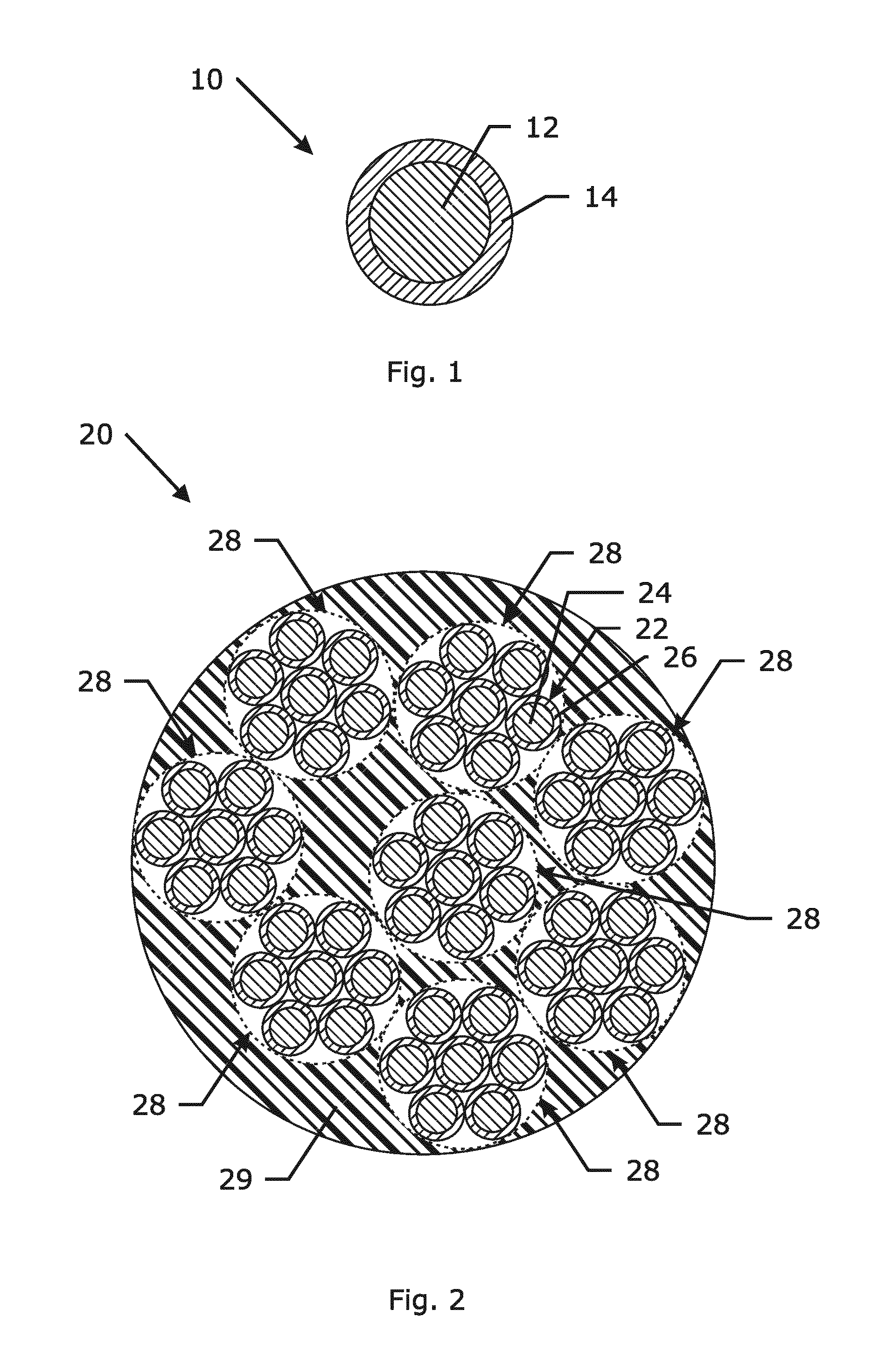 Heating cable comprising steel monofilaments
