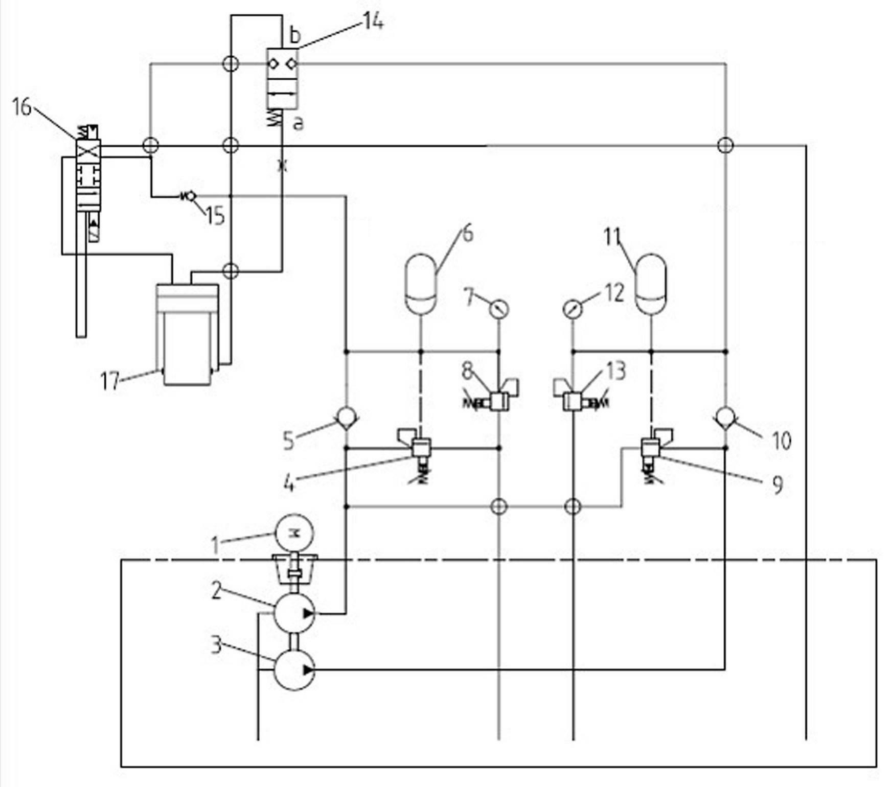 High-speed punching hydraulic circuit of hydraulic punching machine