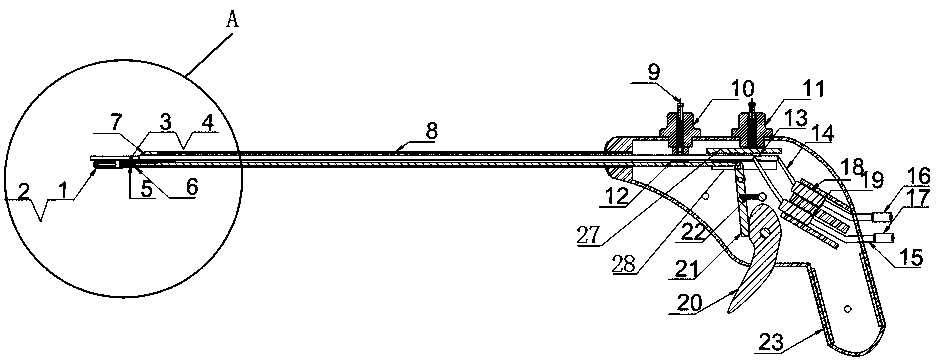 Abdominal cavity forceps capable of performing flushing suction and quick replacement of catheter