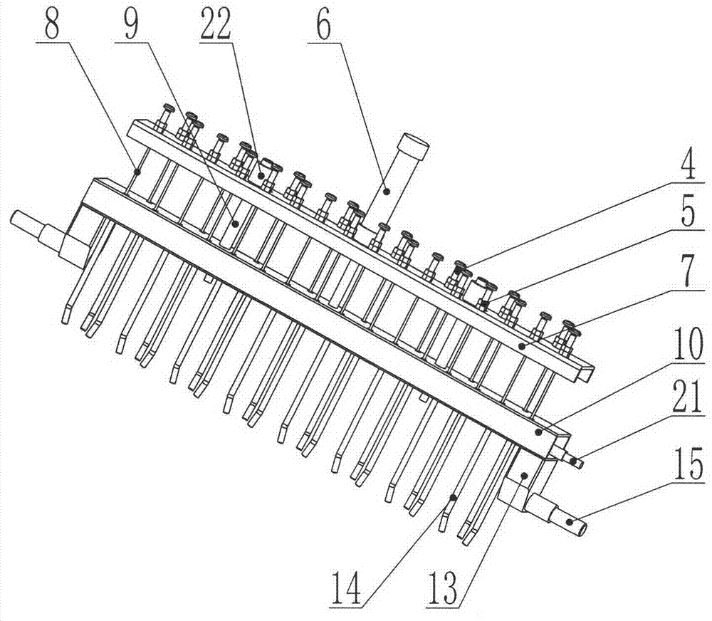 Turnover pneumatic seedling taking device