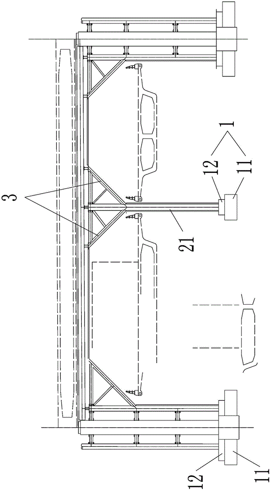 Combined H-shaped steel cast-in-situ box beam support adjoining to and overpassing existing lines