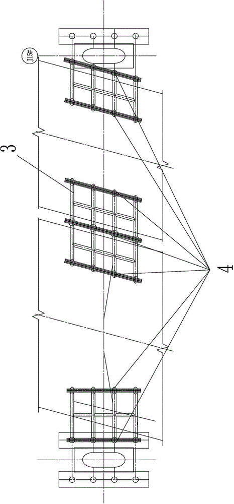 Combined H-shaped steel cast-in-situ box beam support adjoining to and overpassing existing lines