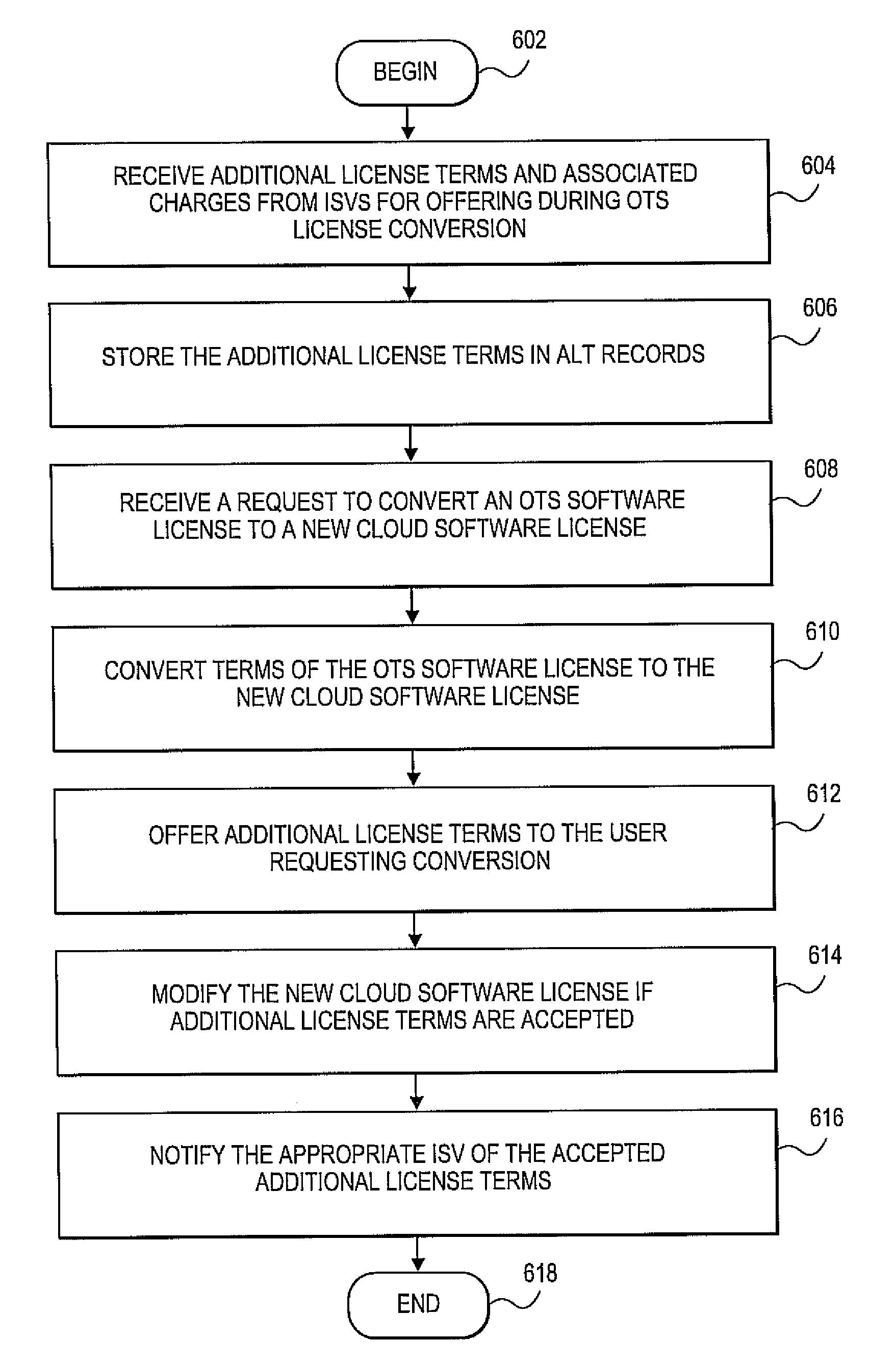 Methods and systems for offering additional license terms during conversion of standard software licenses for use in cloud computing environments