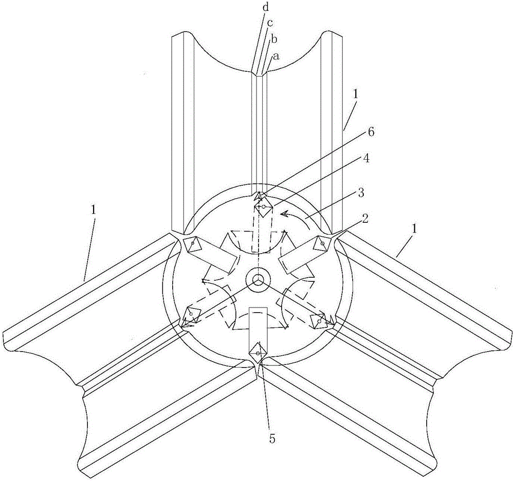 Compensatory turning method for three-high stand