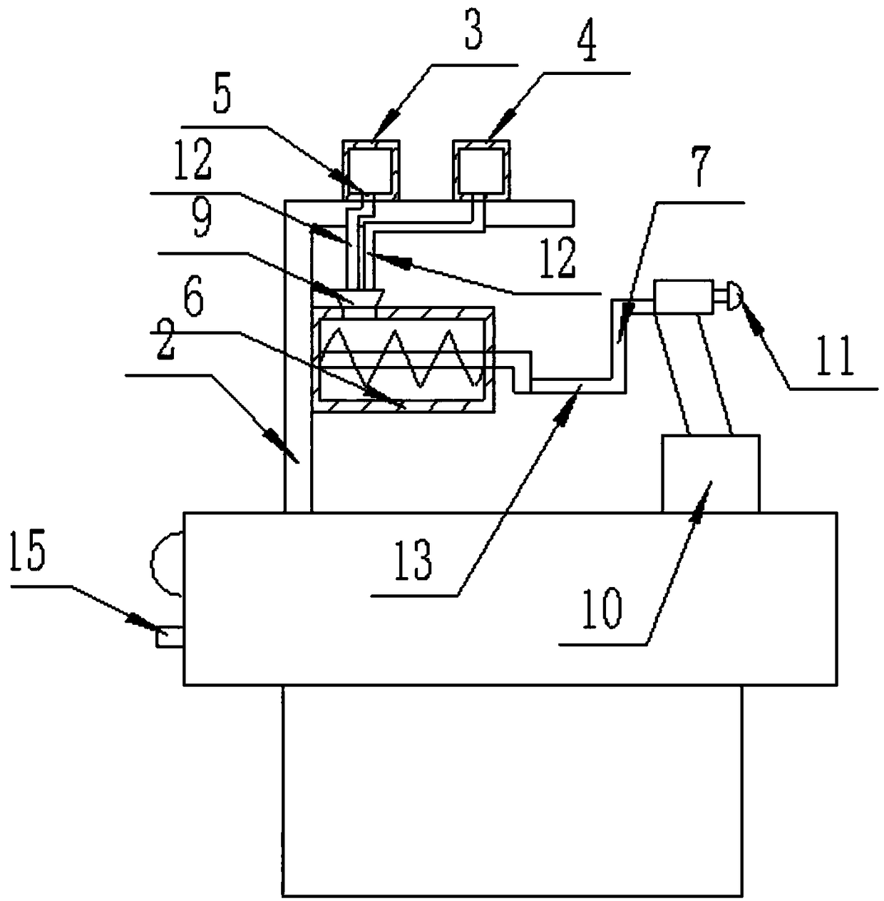 A device for spraying paint before wood processing