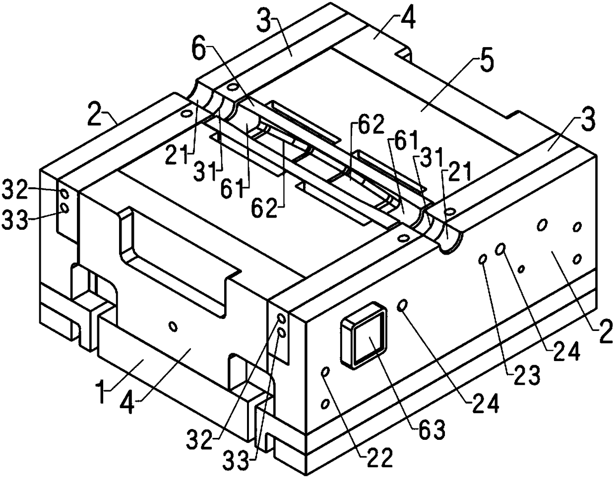 A hot metal air pressure forming die for metal pipe parts