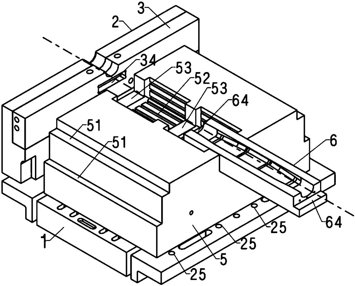 A hot metal air pressure forming die for metal pipe parts