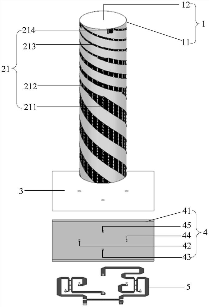 Wide-beam quadrifilar helix antenna with equal-flux radiation characteristic