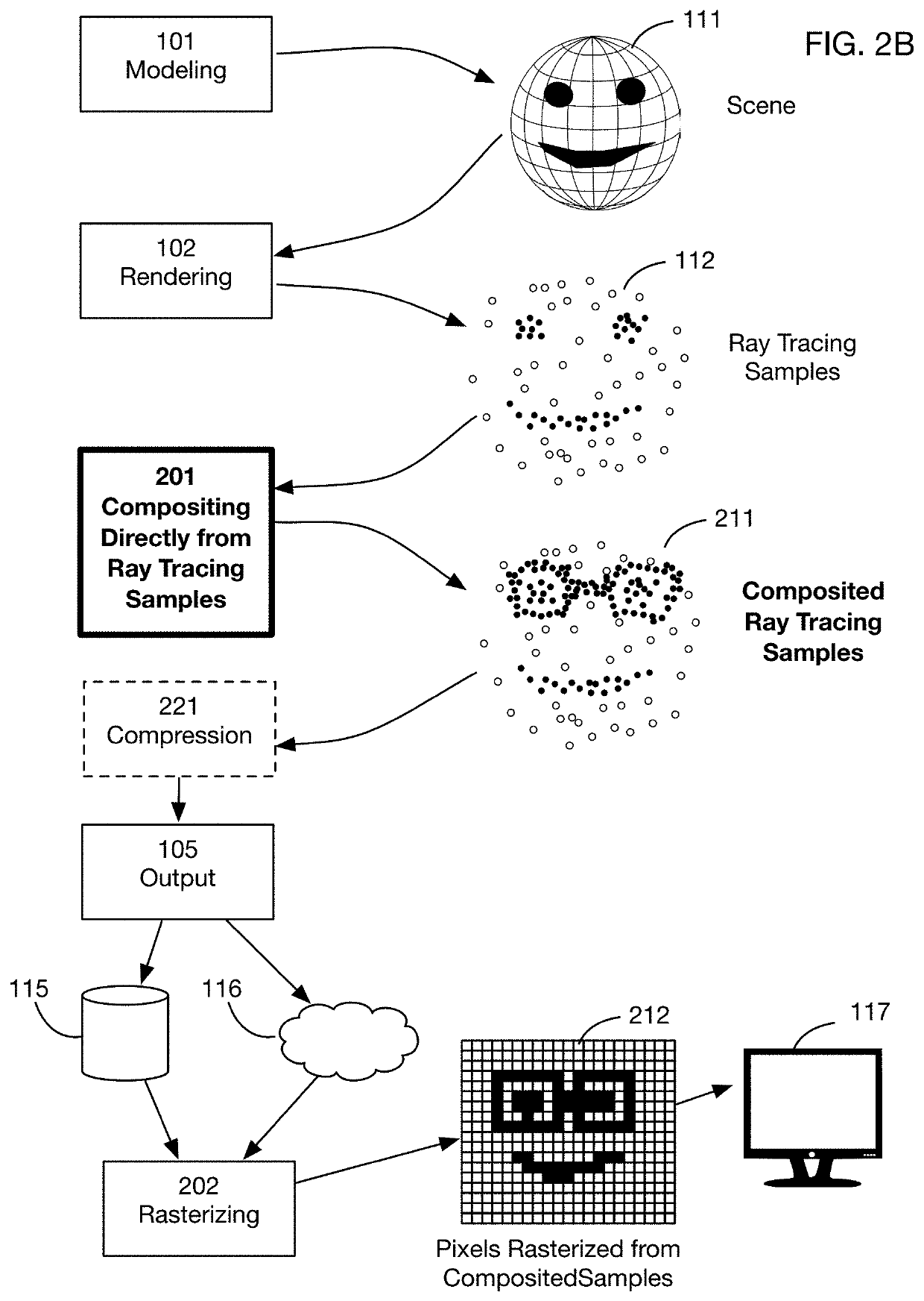 Non-rasterized image streaming system that uses ray tracing samples