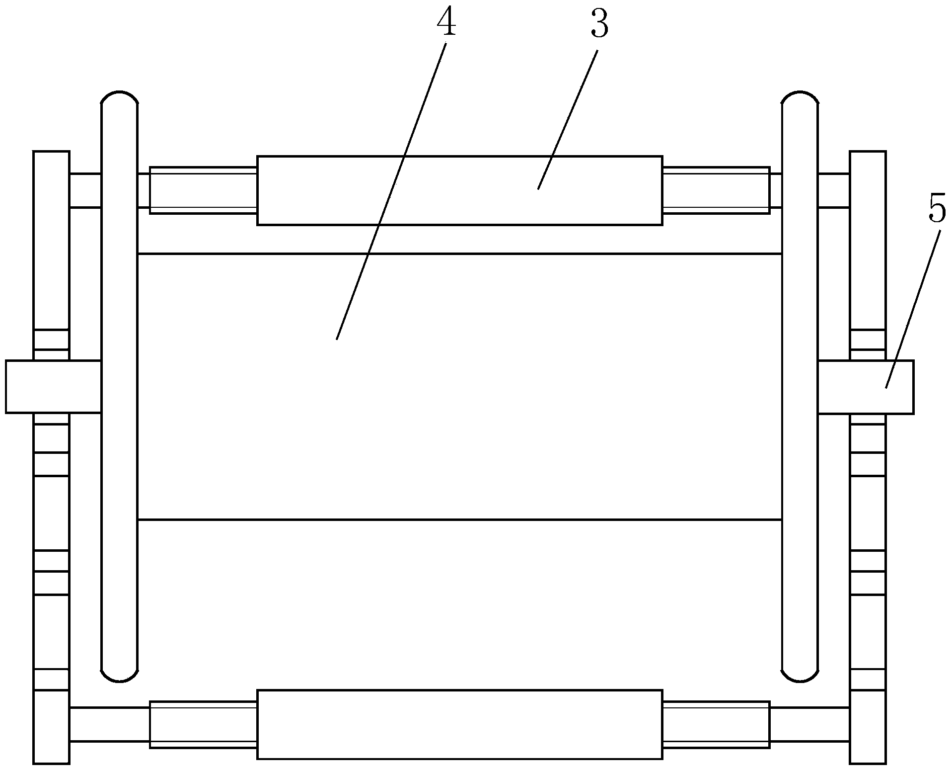 Winding drum support with adjustable width